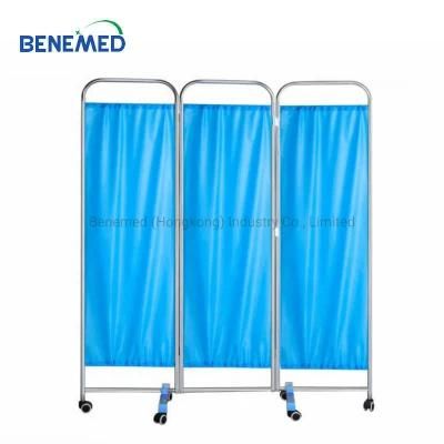 Medical Mobile Stainless Steel Hospital Furniture Folded Ward Screen