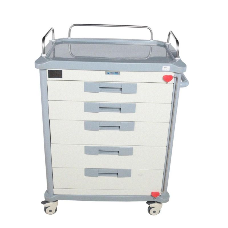 Mt Medical Low Price High Quality ABS Medical Emergency Trolley for Sale