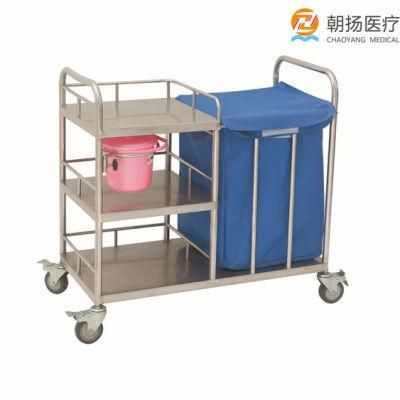 Stainless Steel Hospital Towel Cart Clean Linen Laundry Trolley Cy-D400