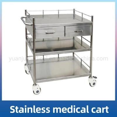 Stainless Steel Surgical Instruments and Medical Cart Trolley with Four Wheels