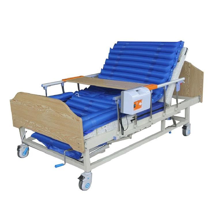 Multifunction Wood Manual Electric Manual Elderly Disabled Nursing Bed with Commode