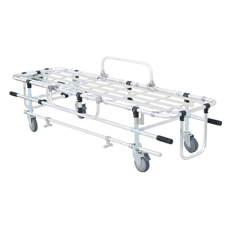 Emergency Folding Patient Transfer Stretcher, Trolley Aluminum Collapsible Ambulance Stretcher (RC-A6)