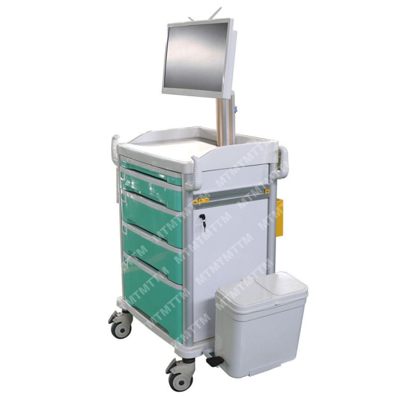 High Quality Computer Medical Trolley Cart Efficient Dressing Trolley Hospital with 12 Drawer Medical Trolley