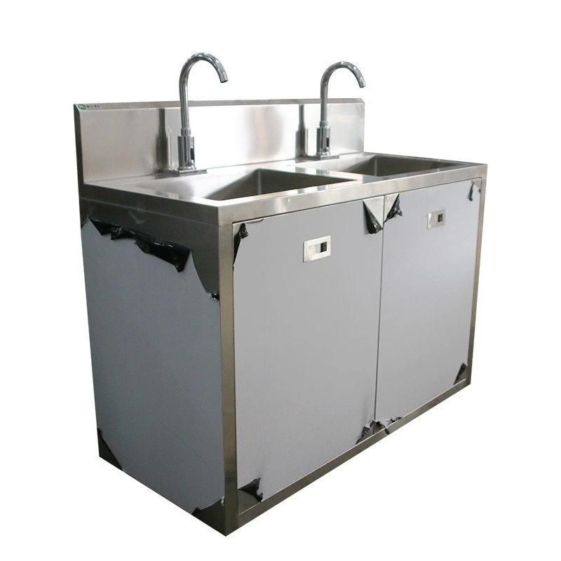 Yaning 2 Person Station Hand Wash Sinks, Industrial Stainless Steel Sink