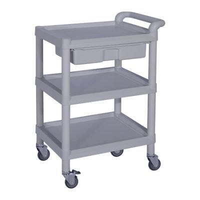 Cheap Hospital Mobile ABS Plastic Nursing Trolley Medical Surgical Utility Cart Drawers Wheels Price