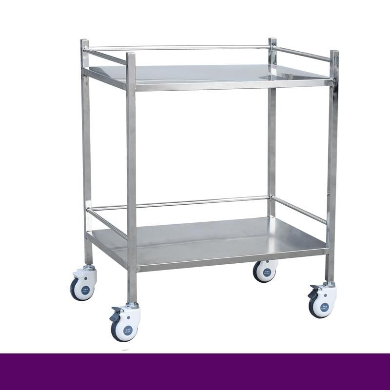 Hospital Stainless Steel Instrument Cart Medical Mobile Cart