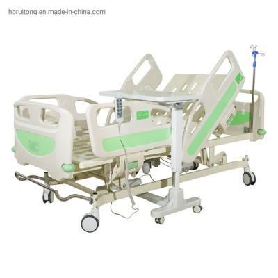 Hot Sale Hospital Furniture 5 Function Electric Lifting Medical Profiling ICU Beds with ABS Side Rail