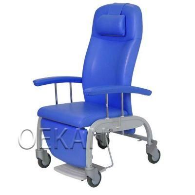 High Quality Hospital Patient Adjustable Recliner Chair Clinic Accompany Sofa Chair with Wheels