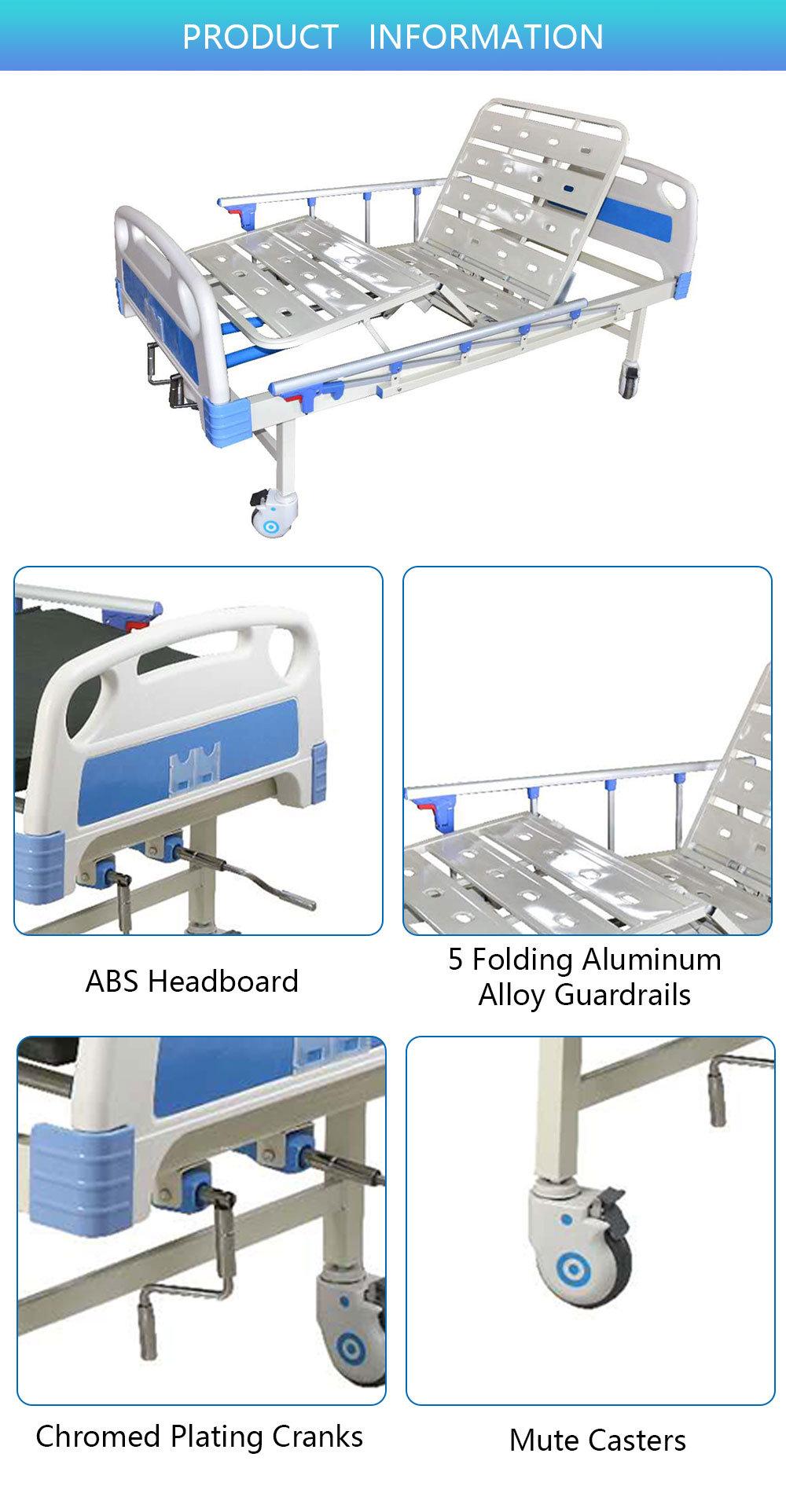 Manufacturer Metal Manual Hospital Bed with I. V. Pole B07