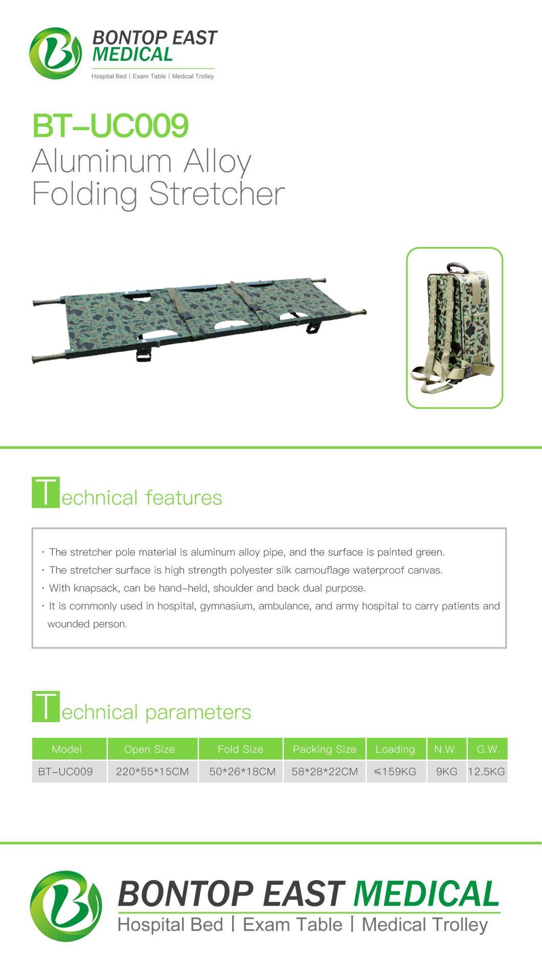 Portable Folding Stretcher with Support Leg and Knapsack