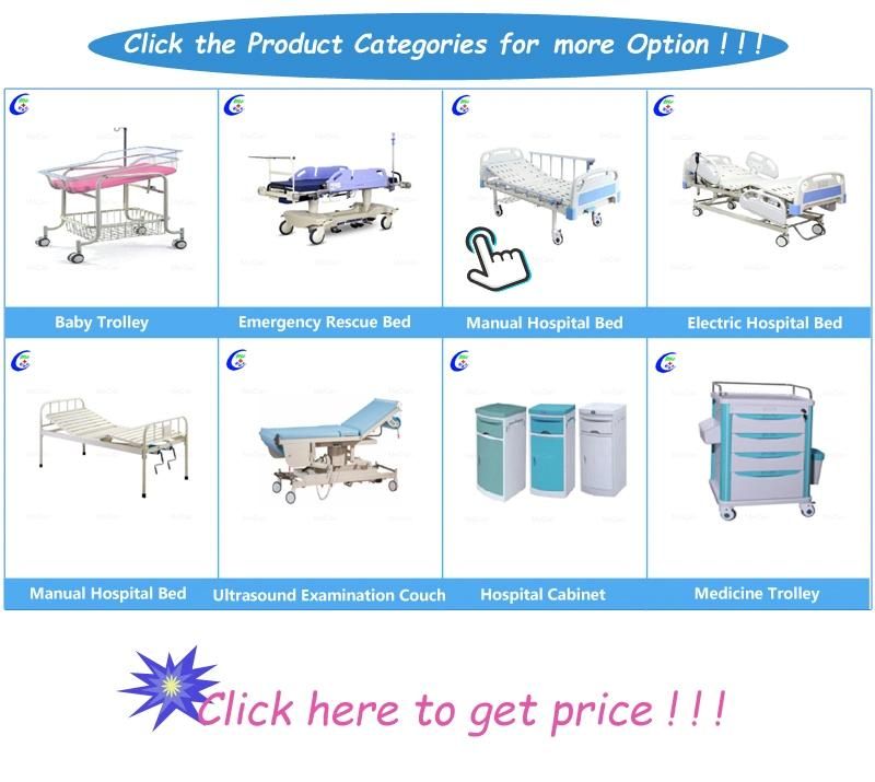 Portable Single Crank Manual Medical Hospital Bed