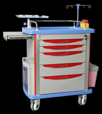 Hospital Furniture Emergercy Trollery ABS Trolley Mst-ABS25 with IV Pole