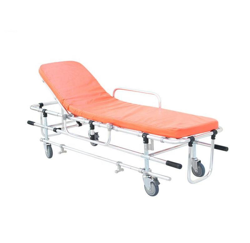 Emergency Folding Patient Transfer Stretcher, Trolley Aluminum Collapsible Ambulance Stretcher (RC-A6)