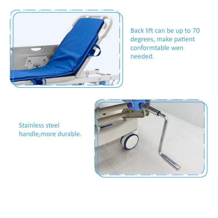 Medical Folding Adjustable Ambulance Patient Transfer Emergency Bed Hospital Stretcher Trolley