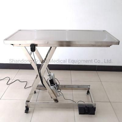 Customized Electric Adjustable Height High Strength 304 Stainless Steel Pet Examination Table for Veterinarian
