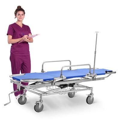 Stainless Steel Patient Stretcher Trolley for First Aid