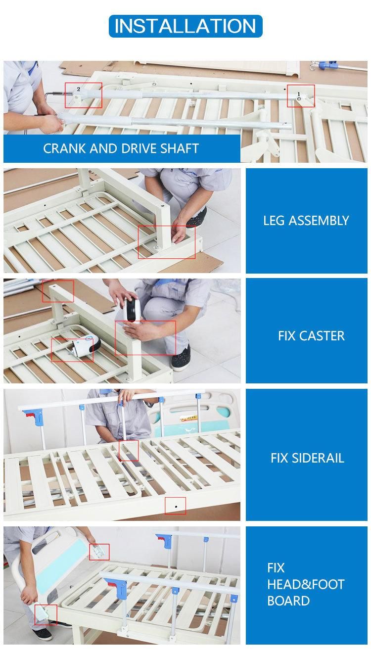 Metal Hospital Manual Bed with 1 Function for Patient Use