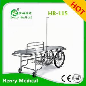 Hr-115 S. S. Stretcher Trolley with Two Big Wheels and Two Small Wheels