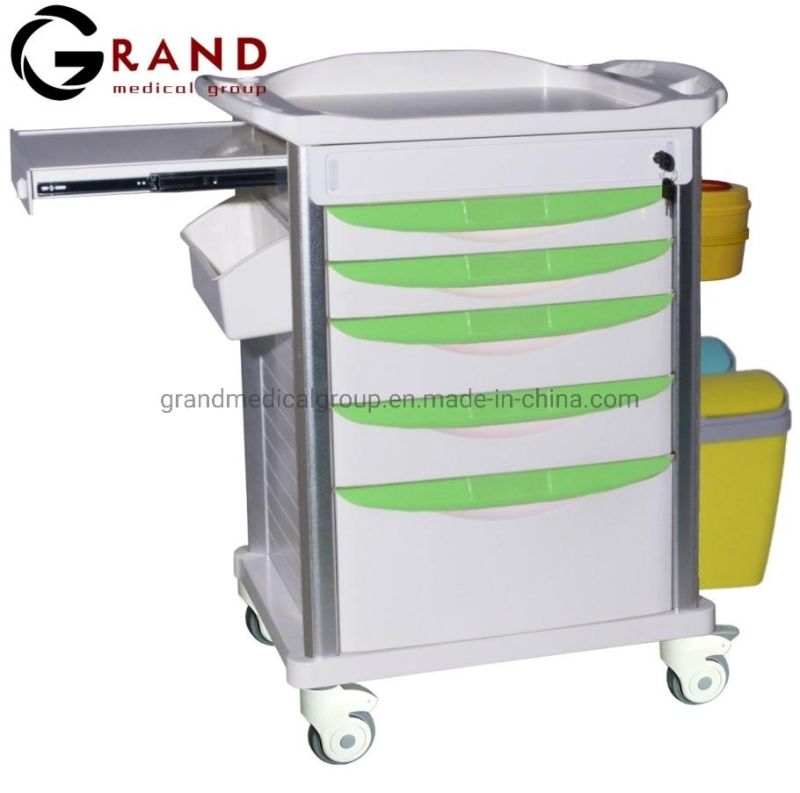 in Stock China Manufacture Medical Hospital Emergency Trolley Medical Nursing Crash Cart