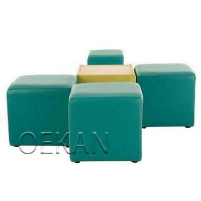 Colorful Design Square Shape Rest Area Sofa Chairs Hospital PU Leather Rest Room Chair Combination