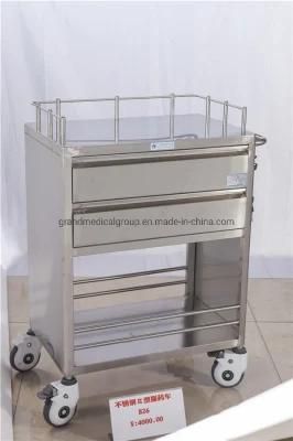 Medical Hospital Dressing Stainless Steel Trolley Surgical Trolley with Drawers