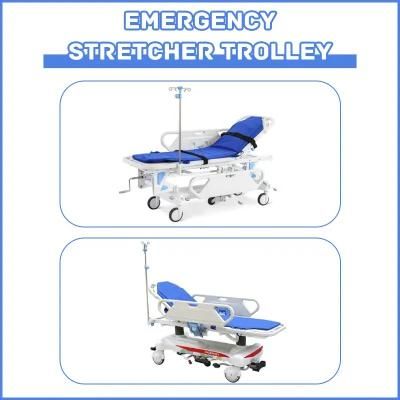 Emergency Stretcher Trolley Ambulance Stretcher Emergency Patient Trolley Hydraulic Patient Stretcher Bed Emergency Trolley