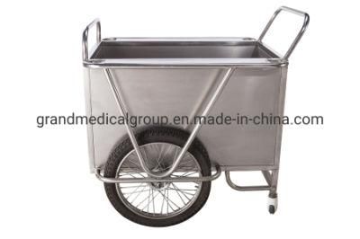 Hospital Equipment Medical 304 Stainless Steel Laundry Cart Trolley