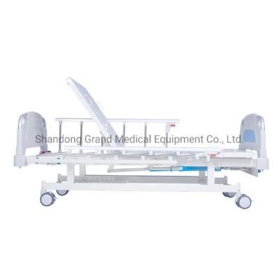 3 Function Manual Lifting Adjustable Hospital Bed Medical Patient Nursing Bed with ABS Bedhead
