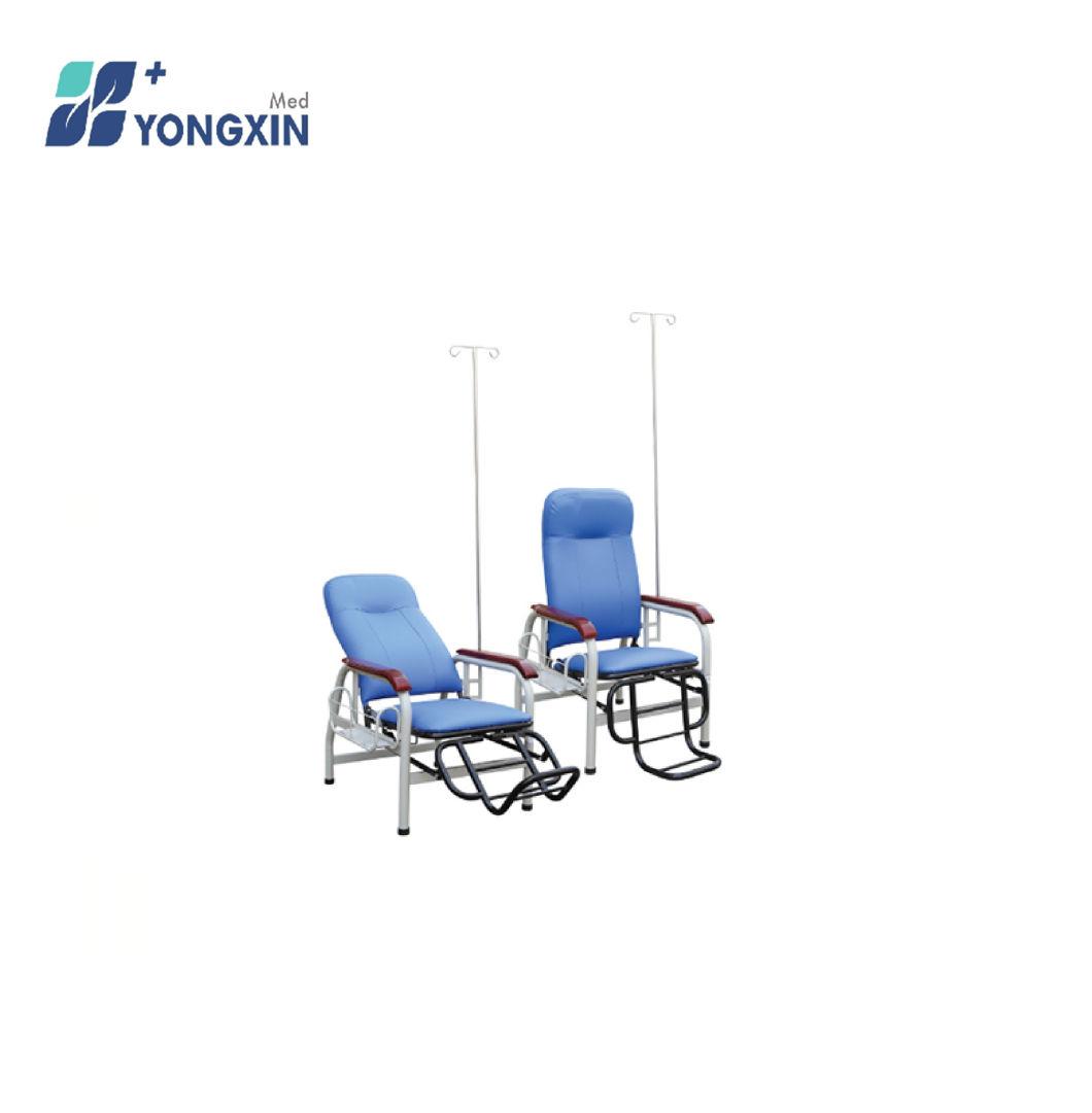 etc-001 Epoxy Painted Steel Transfusion Chair with IV Pole Outpatient Hanging Influsion Chair