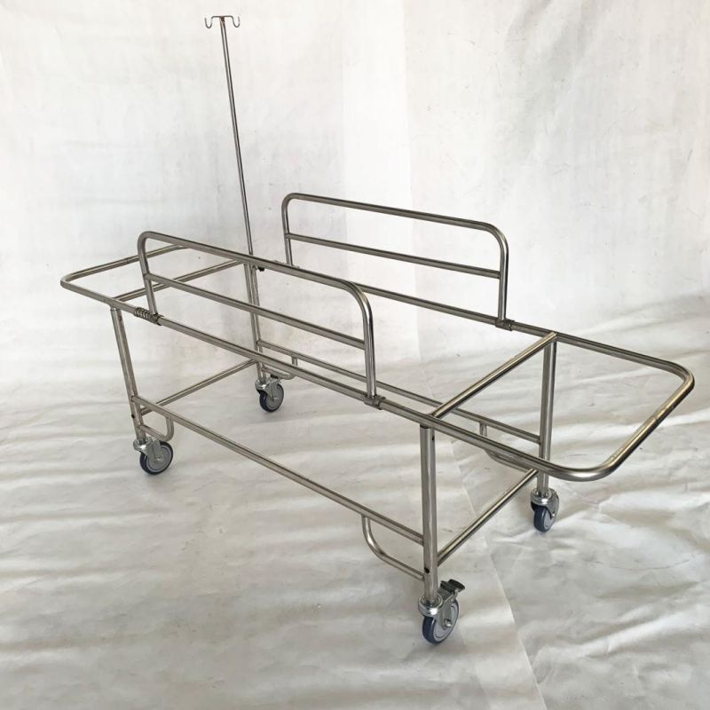 Hospital Patient Trolley Stainless Steel Foldable Emergency Stretcher (RC-B3)