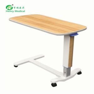 Hospital Adjustable Overbed Table Wooden Medical Dining Table (HR-202)