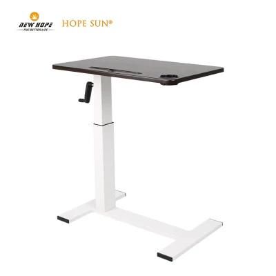 HS5518B Newhope Height Adjustable Lift Hospital Rolling Over Bed Table with Wheels Sit Stand Laptop Desk Standing Desk