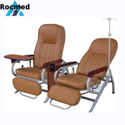 Luxury Nursing 3 Position Adjustment Transfusion Infusion Recliner Chair with Feeding Board and IV Pole