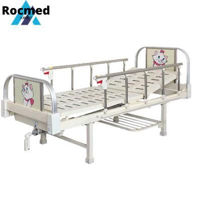 Hospital Furniture Movable Pediatric Children Manual Adjustable Bed