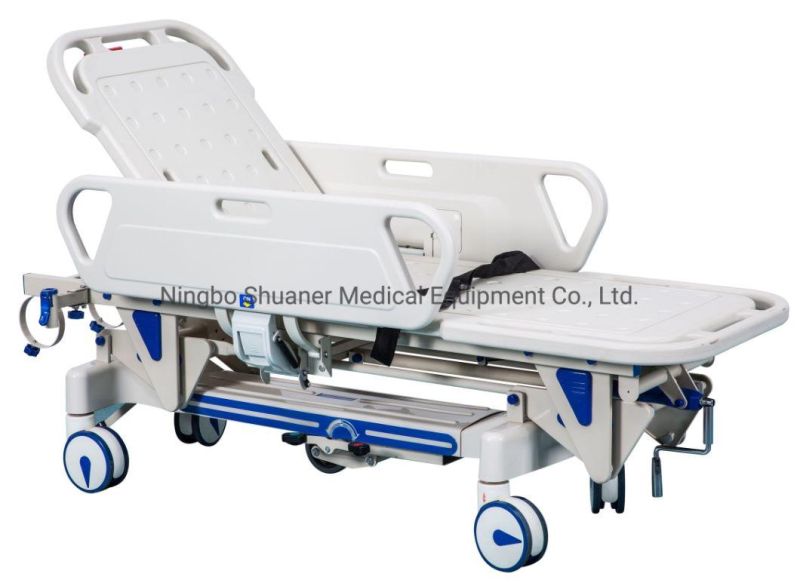 Medical Equipment Patient Transport Stretcher Manual Crank Patient Transport Trolley (Shuaner SAE-TC-02)