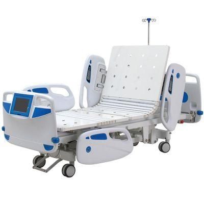 Clinic Patient Treatment Furniture Five 5 Functions Electric Medical Intensive Care ICU Therapy Nursing Hospital Bed with Mattress and CPR