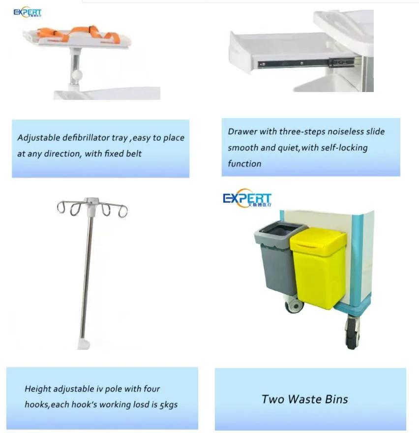 Medical Furniture Best Quality Emergency Cart Delivery Cart Four Drawers Hospital Medicine Trolley