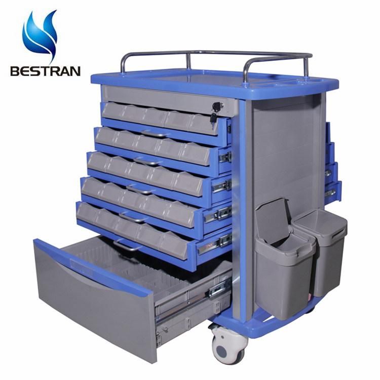 Bt-My002A Hospital Cart Medical Trolley with Drawers Hospital Emergency Trolleys Medical Trolley Cart Price