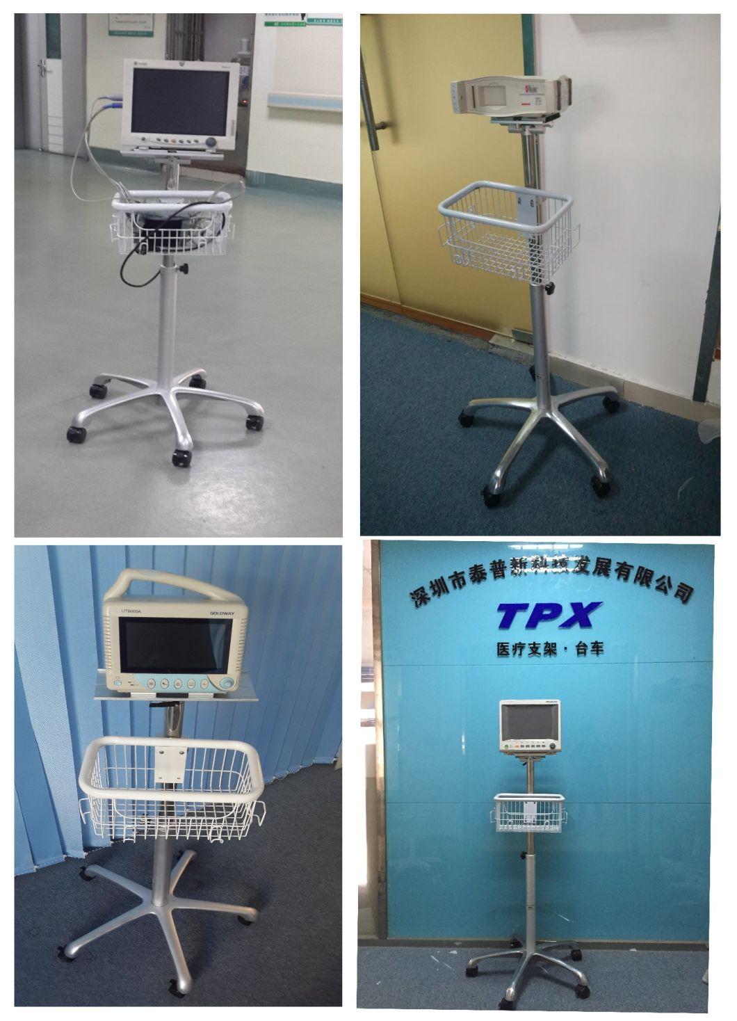 Patient Monitor Rolling Stand Cardiac Monitor Trolley for Equipment