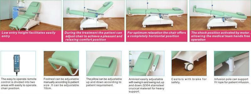 Hospital Furniture Patient Infusion Transfusion Blood Chair with IV Pole Waiting Chair