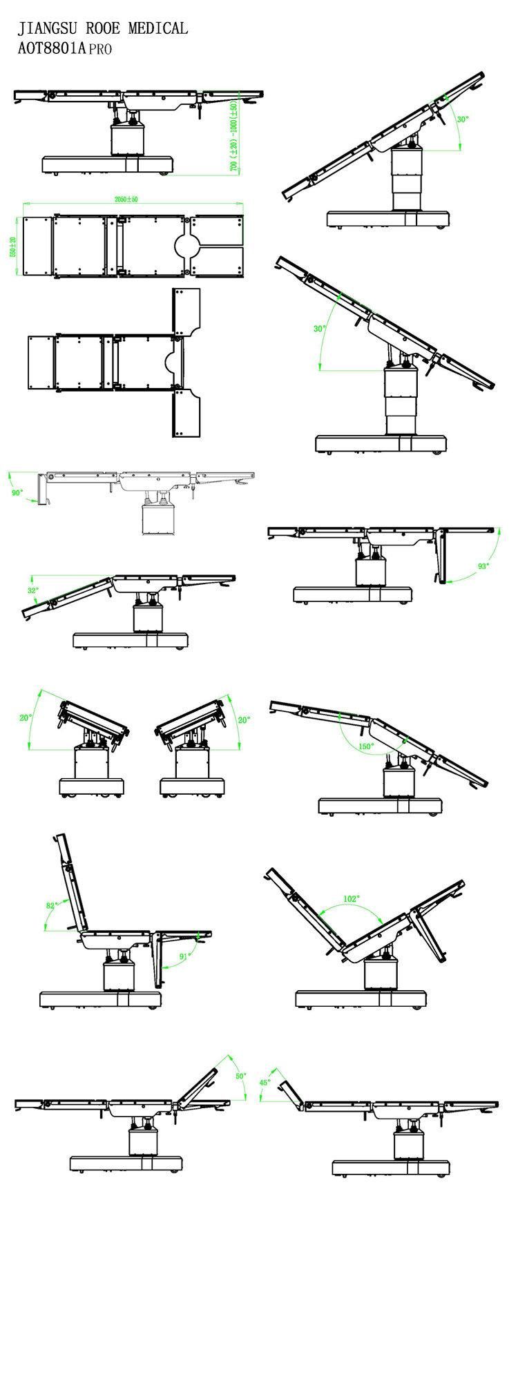 CE Approved C-Arm Available Electrical Hydraulic Surgical Operating Table for Obstetric Orthopedic Gynecological