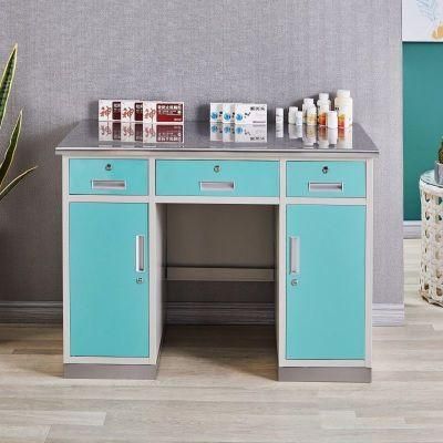 Matel Office Hospital Furniture Medecine Cabinet Table with Drawer