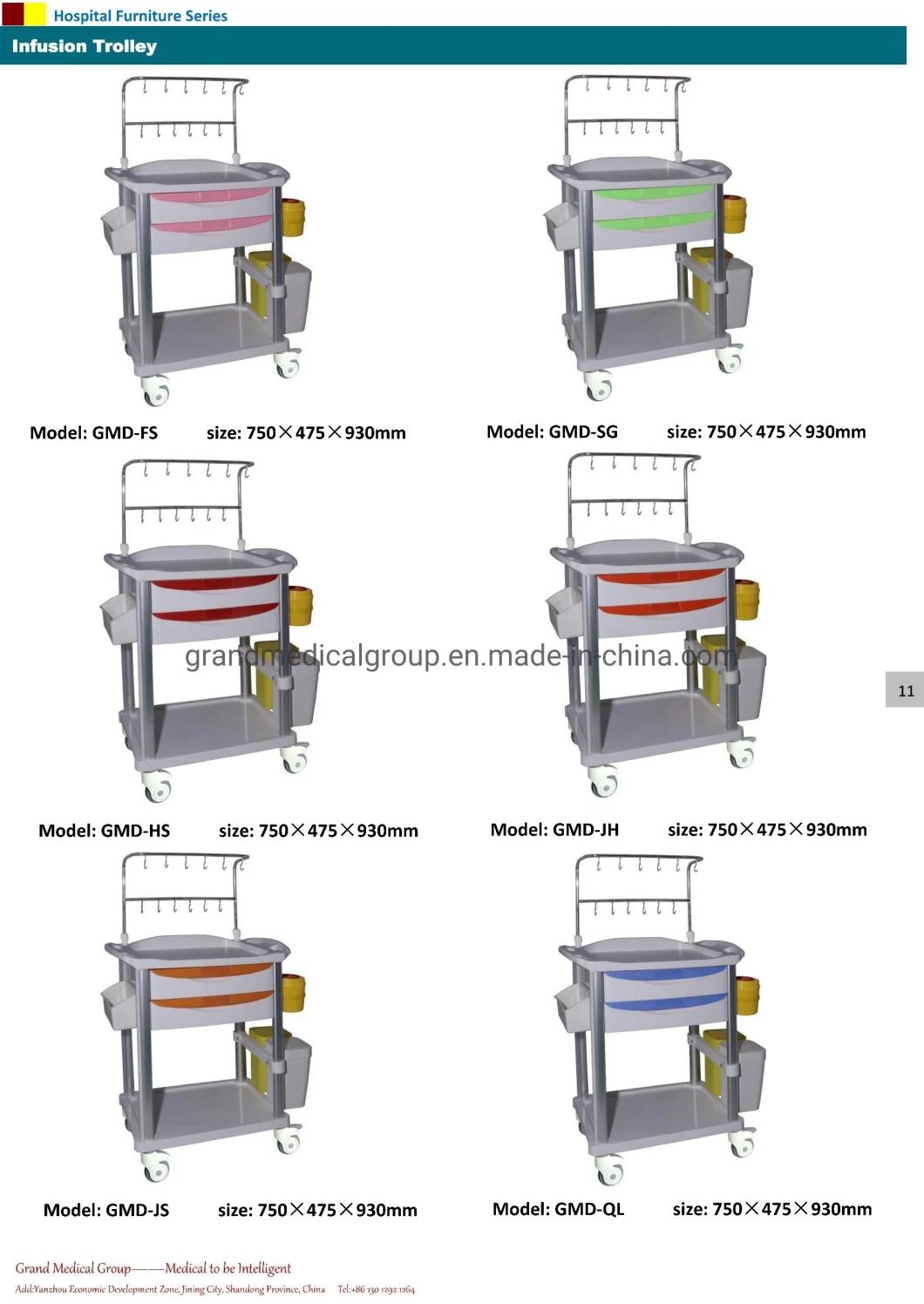 High Quality Medical Instrument Hospital ABS Drug Cart for Medication ABS Medicine Delivery Trolley