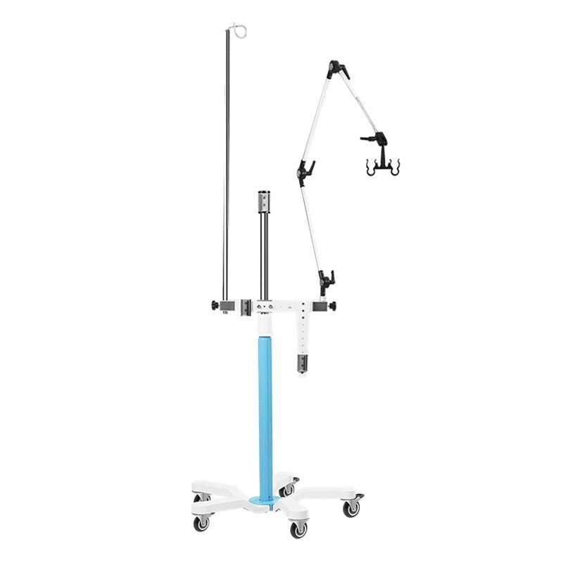 Veterinary Hospital Mobile Utility Cart with Support Arm Medical Trolley