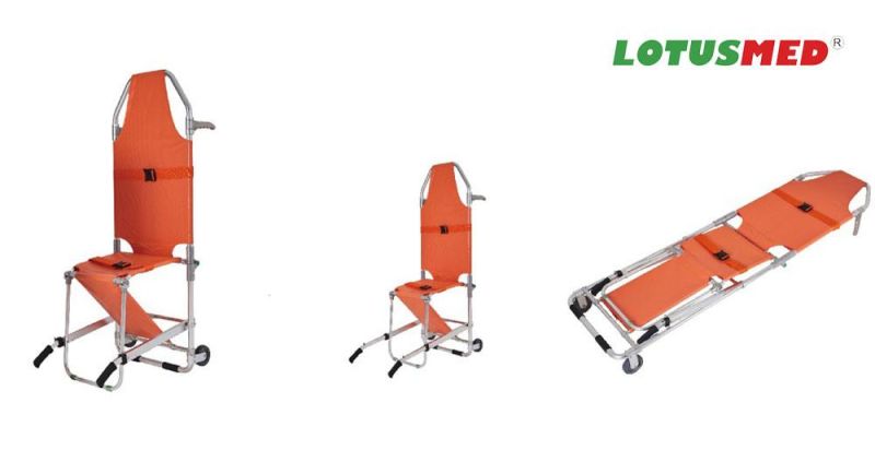 Lotusmed-Stretcher-010113b Aluminum Alloy Stretcher Wheelchair Folding Stretcher