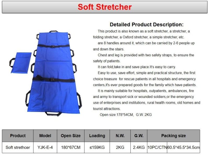 Emergency Waterproof Flexible Soft Stretcher for First-Aid Carry Sheet