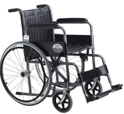 PU Leather Material Folding Manual Wheelchair