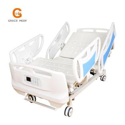 Folding ICU Medical Bed Five Function Electric Hospital Patient Nursing Bed