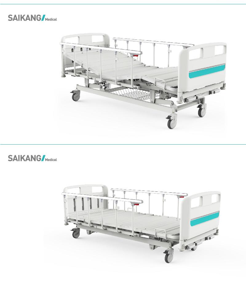 Y3w6c ABS Medical Three Crank Manual Hospital Bed with Hand Control