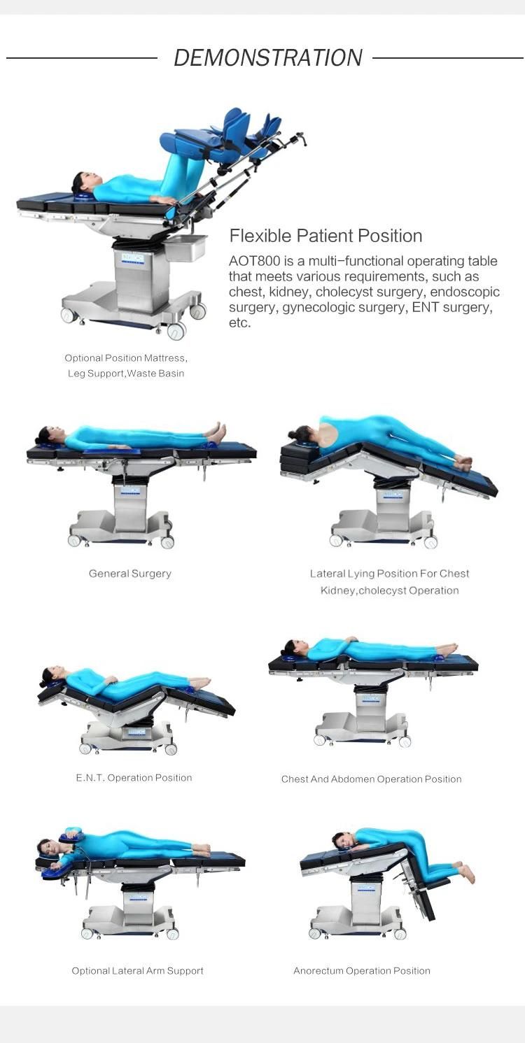 Hospital Multifunctional Electro-Hydraulic Ultra Low Neurosurgery Orthopedic Surgical Operating Table for X-ray C-Arm